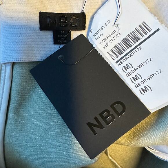 NBD White Faux Leather Pants MEDIUM Ankle Quiet Luxury Designer Revolve $228 NEW - Picture 8 of 9